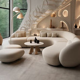 Trueliving Modern Seven Seater Sofa Linen Finish 1.77D x 3.6W x 0.84H Meters